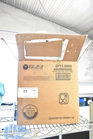 Bunn 0111.0000 filters in original box, marked with "The Original Fluted Paper Coffee Filter" logo, US origin.