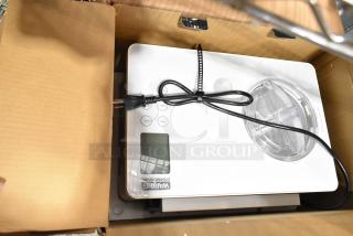 BRAND NEW Waring WCIC20 Ice Cream Maker, 2 Qt., 120V, shows minor scratches, compressor type, in original packaging.