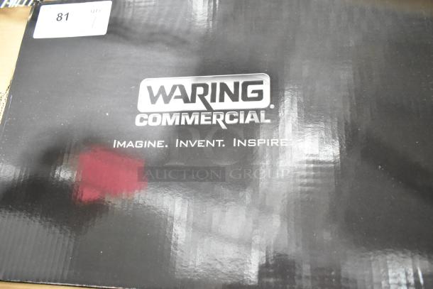Brand new Waring WCIC20 2 Qt. Compressor Ice Cream Maker box with slight scratches, 120V, 1 Phase. "Imagine. Invent. Inspire."