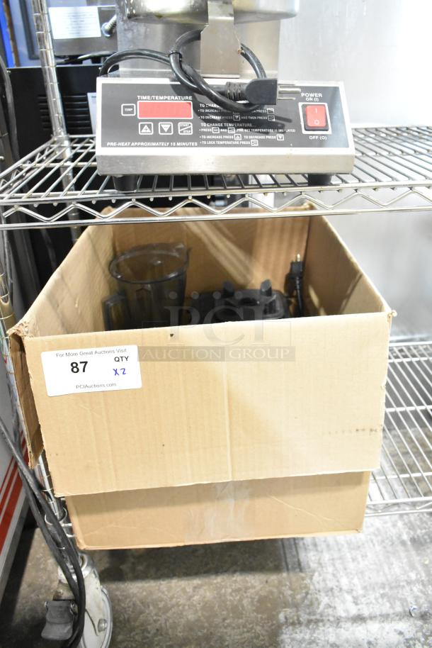 Two Vita-Mix VM0102/VM0103 blenders without lids, 120V, boxed, auction lot 87, "2 Times Your Bid".