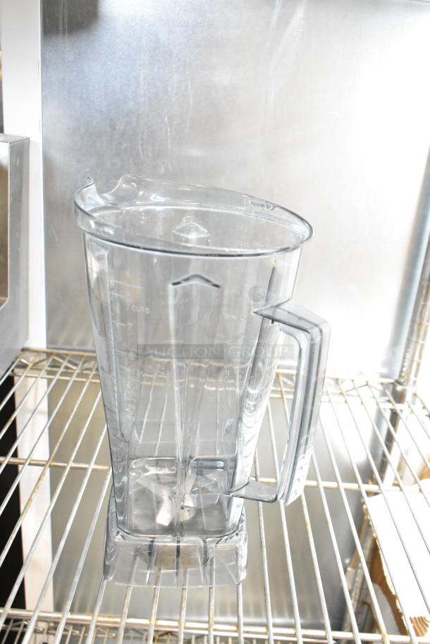 Vita-Mix VM0102/VM0103 blender jar, no lid, 120 volts. Clear plastic with measurement markings, good condition.