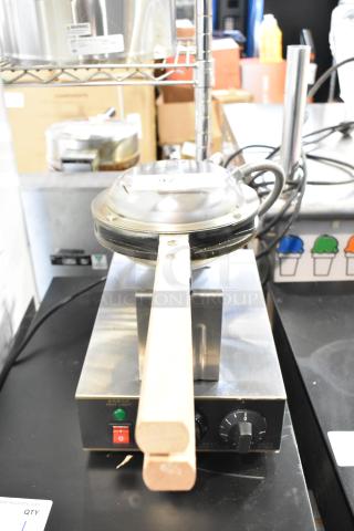 2019 WZ-DZ(D)-GB Commercial Countertop Waffle Bites Maker, 110V, 1 Phase, stainless steel, wood handle, adjustable heat control.