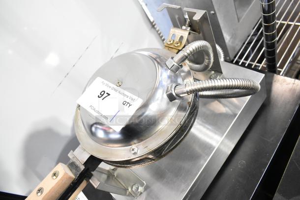 2019 WZ-DZ(D)-GB Commercial Waffle Bites Maker, 110V, 1 Phase, stainless steel, auction tag visible.