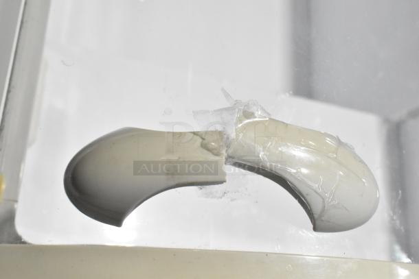 Dukers WD-700Y Commercial Chest Freezer Merchandiser, 115 Volts, visible handle damage taped.