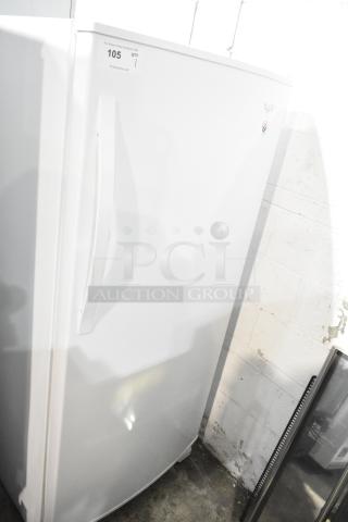 Whirlpool WRR56X13FW02 Reach In Cooler, 115V, 1 Phase, in good condition, with auction tag 105 visible.
