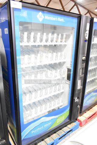 Crane 5800-4 metal commercial drink vending machine with bill acceptor, 115 volts, 1 phase, in good condition.