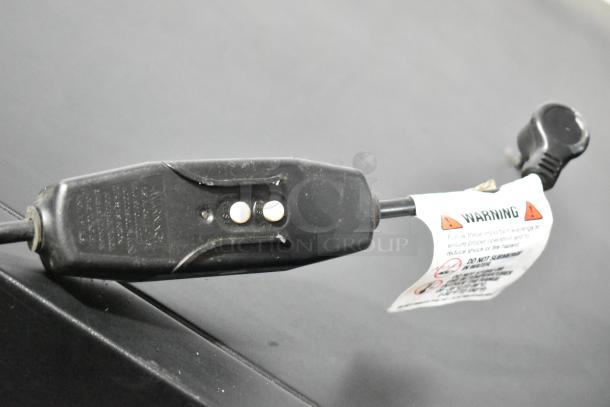 Crane 5800-4 commercial drink vending machine with bill acceptor, visible power cord with warning label. 115V, 1 Phase.