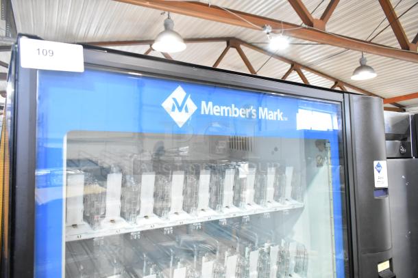 Crane 5800-4 commercial bottled drink vending machine with bill acceptor, excellent condition, 115 volts, 1 phase.