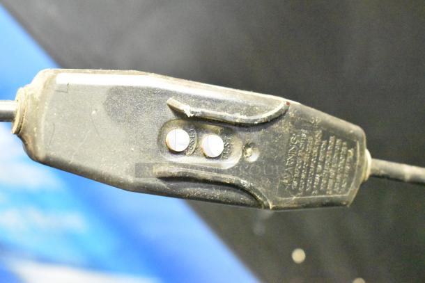 Crane 5800-4 drink vending machine switch. Black casing, buttons labeled "reset" and "test," with warning text.