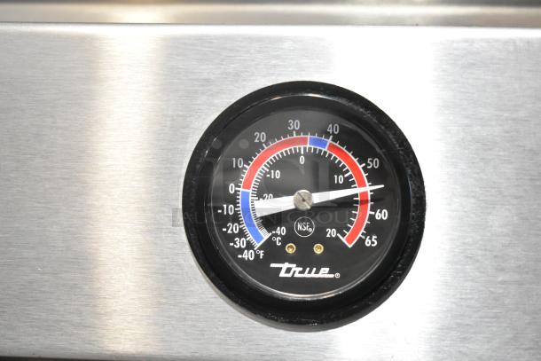2016 True T-19F commercial reach-in freezer thermometer. Gauge displays temperatures with True logo and NSF certification.