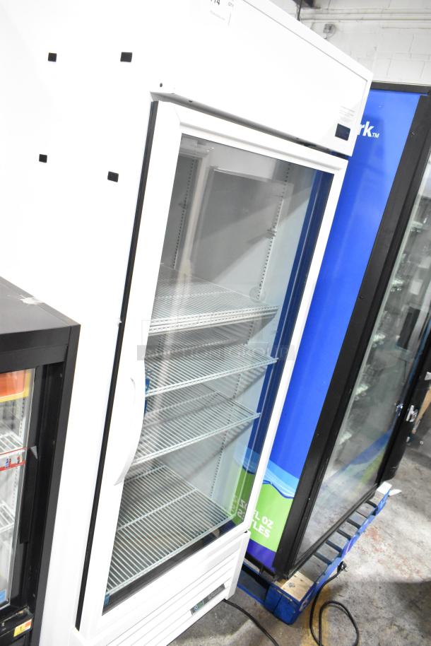2021 True TSCI-600R-G-PH commercial reach-in cooler, single glass door, white finish, 115V, 1 phase, excellent condition.