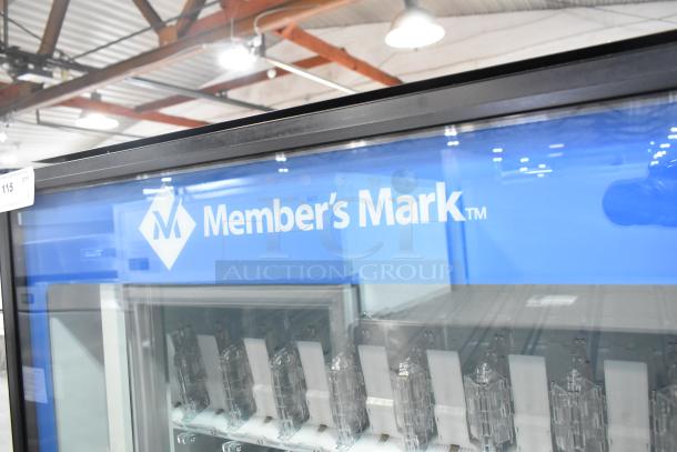 Crane 5800-4 commercial vending machine, metal body, accepts bills, 115V, 1 Phase; features Member's Mark branding.