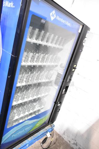 Crane 5800-4 metal commercial vending machine, bill acceptor, 115V, 1 phase, good condition, holds bottled drinks.