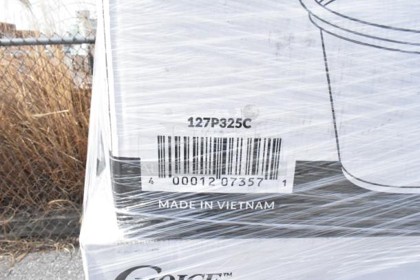 Packaging of scratch and dent items with barcode 0001207357, labeled "Made in Vietnam." Includes popcorn and portion cups.
