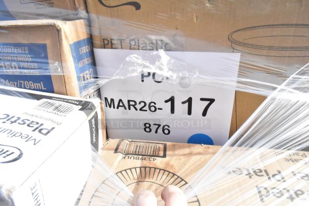 29-brand-new scratch and dent items lot including placemats, towels, cold cups, and containers. Marked MAR26-117.