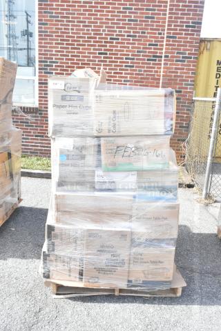 36 BRAND NEW SCRATCH AND DENT! Items Including Containers, Gloves, Hot Cups, T Shirt Bags. See Description for Details. 36 Times Your Bid! FEB26-166