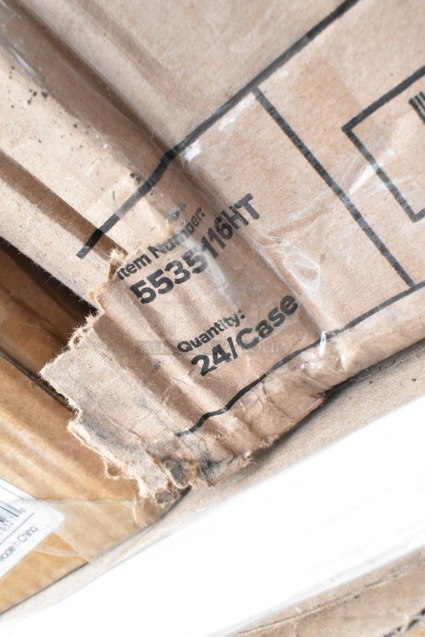 Cardboard box showing item number 5535116HT, labeled quantity 24/case. Packaging appears slightly damaged.