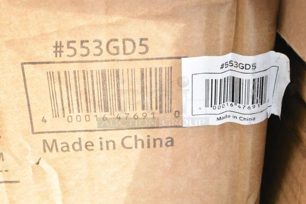 Cardboard packaging with visible barcode and "#553GD5" marking, labeled "Made in China."