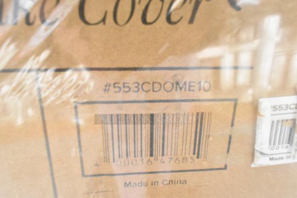 Cardboard packaging with barcode and item code #553CDOME10, labeled "Made in China." Part of a scratch and dent auction lot.