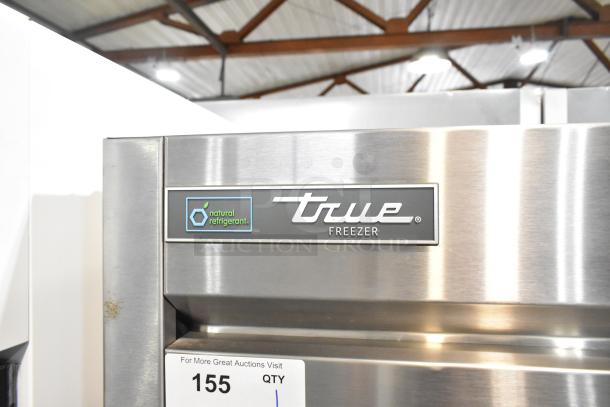 2016 True T-19F Commercial Single Door Reach In Freezer, stainless steel, 115 volts, 1 phase, natural refrigerant label.