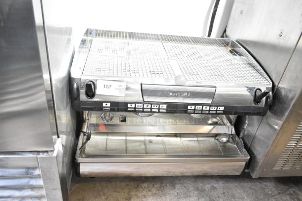Nuova Simonelli Aurelia II Commercial 2 Group Espresso Machine, stainless steel, 2 steam wands, 208-220V, 1 phase.