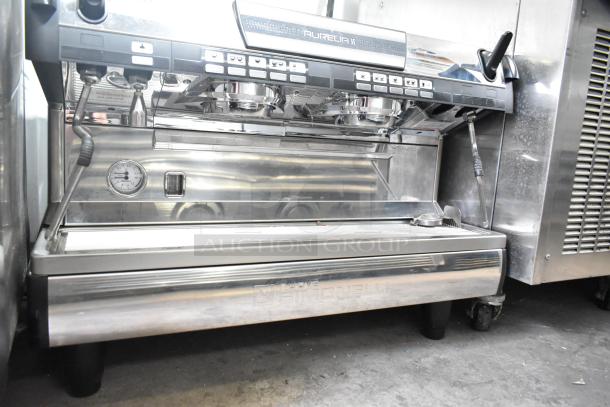 Nuova Simonelli Aurelia II 2 Group Espresso Machine, 2 steam wands, silver finish, countertop, 208-220V, 1 Phase.
