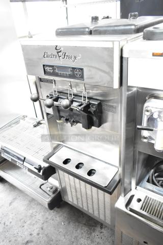 Electro Freeze SLX400E-137 soft serve ice cream machine, 2 flavor w/ twist, water-cooled, 208-230V, commercial casters.