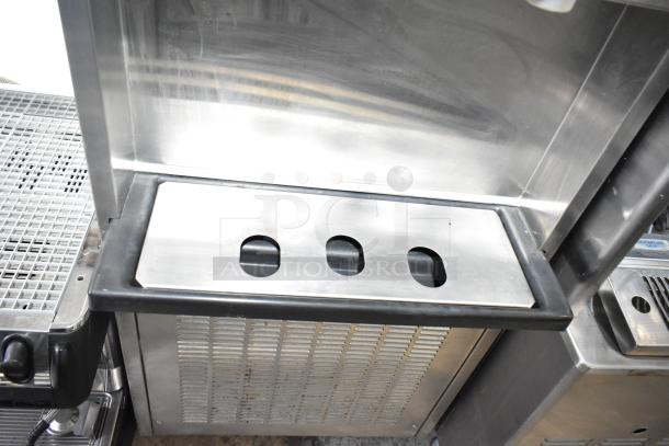 Electro Freeze SLX400E-137 soft serve machine, 2 flavor with twist, stainless steel, water cooled, on casters.