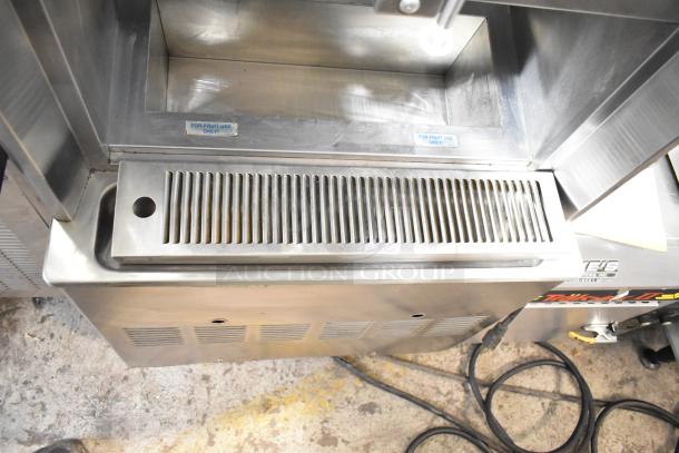 Taylor 342D-27 stainless steel 2-flavor frozen beverage machine with drink mixer, on casters. Air cooled, 208-230V, 1 phase.