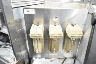 Silver King Commercial 3 Head Frozen Drink Mixer, 115V, 1 Phase, beige heads, stainless steel body, auction tag visible.