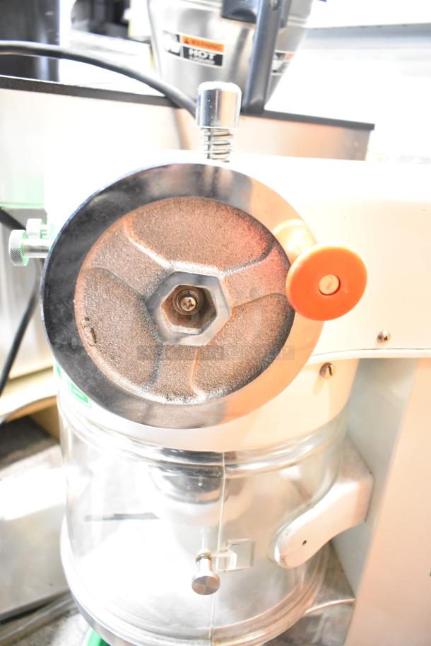 Hatsuyuki HF50DC commercial countertop ice shaver, visible blade assembly and switch, in good condition.