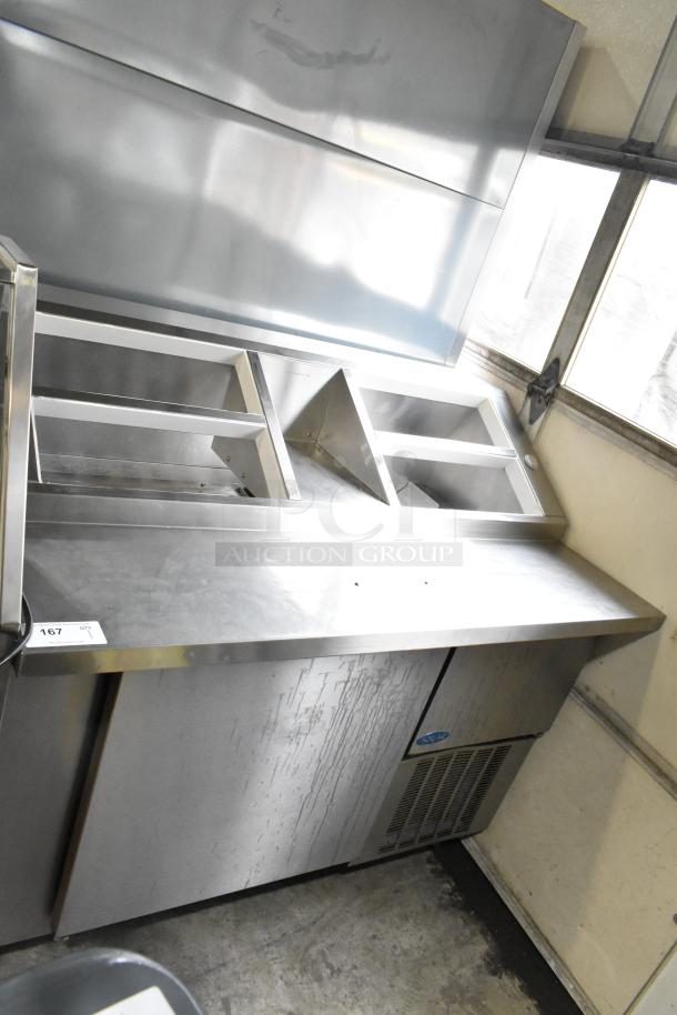 Norlake ZR122SMS/0-2 commercial prep table, stainless steel, 115 volts, 1 phase, used condition, visible Norlake logo.