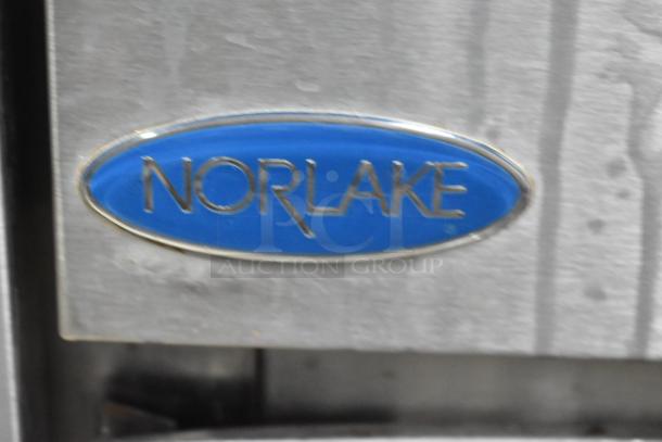 Norlake ZR122SMS/0-2 commercial prep table with blue logo, 115 volts, 1 phase, stainless steel, used condition.