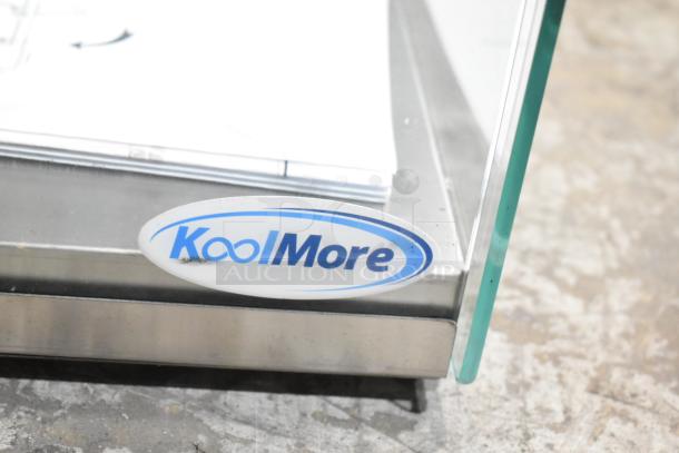 BRAND NEW SCRATCH AND DENT! KoolMore DC-1C Countertop Bakery Display Case, 0.9 cu. ft., curved glass, rear door, logo visible.