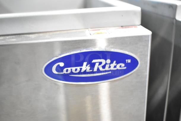 Cook Rite ATFS-40 commercial deep fat fryer with 102,000 BTU capacity, shown with logo badge.