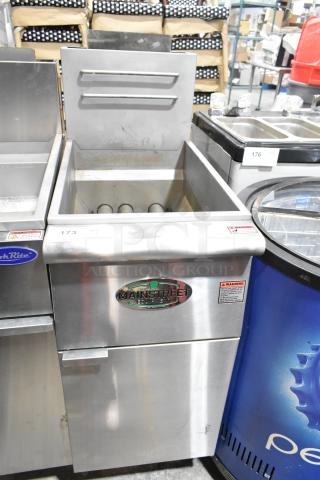 2022 Mainstreet 541FF40N commercial gas fryer. Floor model, 90,000 BTU, stainless steel, excellent condition.