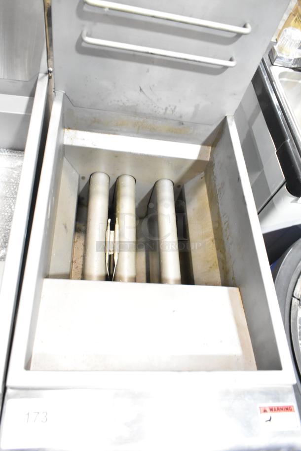 2022 Mainstreet 541FF40N commercial gas fryer, 90,000 BTU, stainless steel, interior view, slight use marks visible.