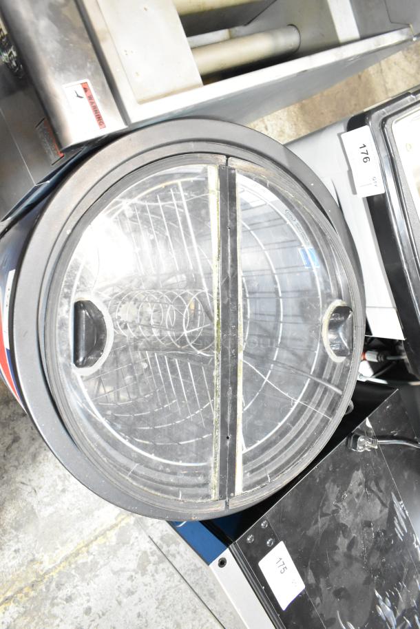 IDW G-77-N23EB commercial drink cooler, 120 volts, 1 phase, featuring a transparent door and internal shelving.