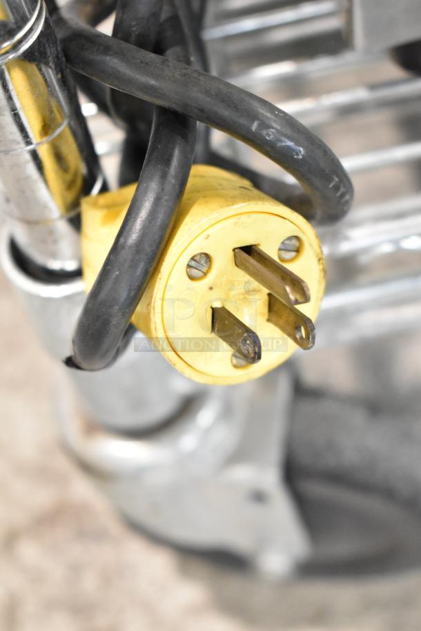 Bunn Commercial 3 Burner Coffee Machine plug, 115 volts, 1 phase. Yellow plug with black cord indicates robust connectivity.