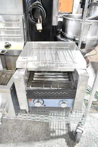 2022 AvaToast 184T140 conveyor toaster, 10" wide, 3" opening, 300 slices/hour, 120V, 1 phase, excellent condition.