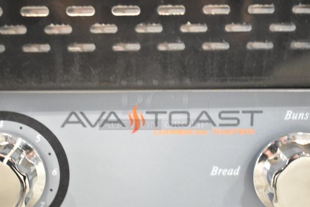 AvaToast 184T140 Commercial Conveyor Toaster, 10" wide, controls visible, model branding shown.