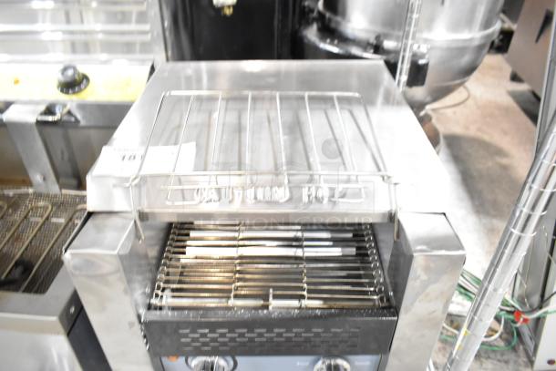 2022 AvaToast 184T140 commercial conveyor toaster, 10" wide, 3" opening, 300 slices/hour, 120V, 1 phase, excellent condition.