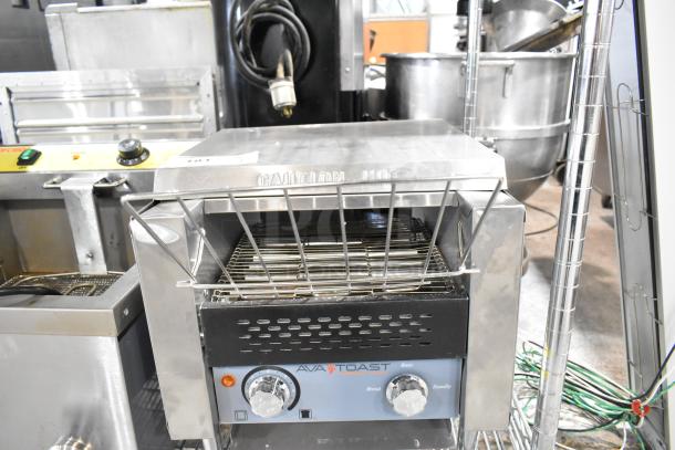 2022 AvaToast 184T140 commercial conveyor toaster, 10" wide, 3" opening, 300 slices/hour, 120V, excellent condition.