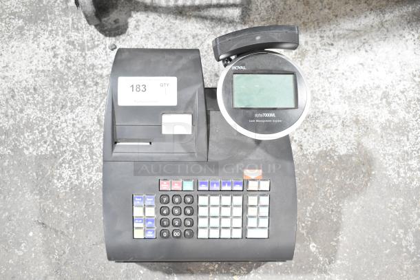 Royal alpha 7000ML countertop electronic cash register, model alpha 7000ML, 115 volts, 1 phase, with numeric keypad and display.