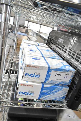 8 BRAND NEW SCRATCH AND DENT! Cranberry Evolve 300 Nitrile Powder Free Examination Gloves. 8 Times Your Bid!