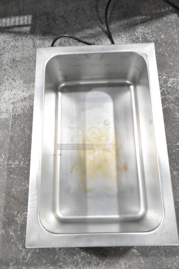 Avantco 7800 Commercial Countertop Food Warmer, stainless steel, shows wear, 120 Volts, 1 Phase, suitable for catering.