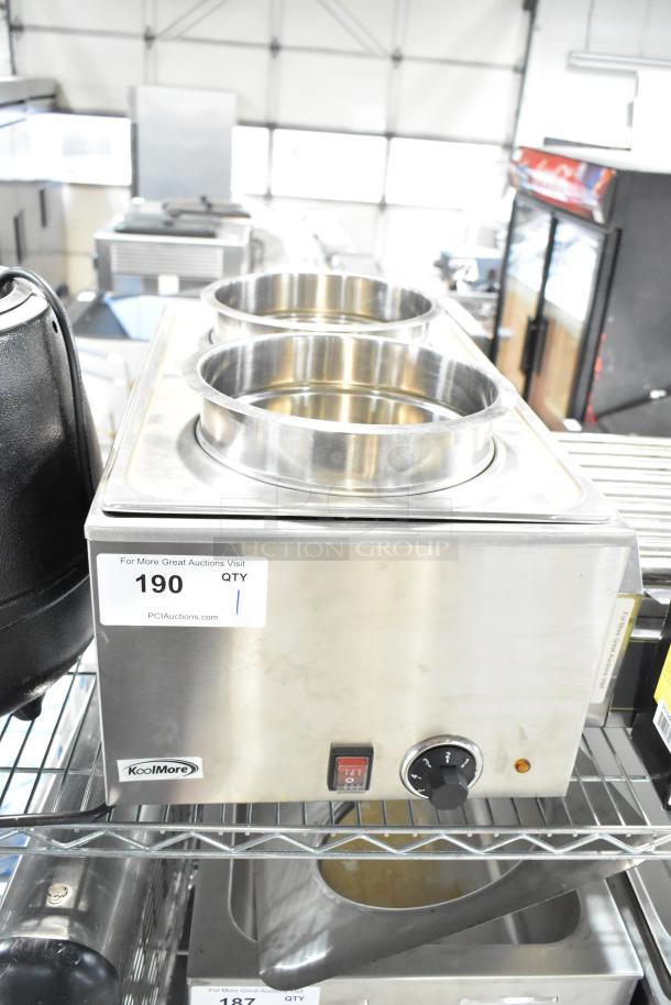 2023 KoolMore VFW-4 countertop food warmer, brand new scratch and dent condition, 110 volts, 1 phase, front control knob.