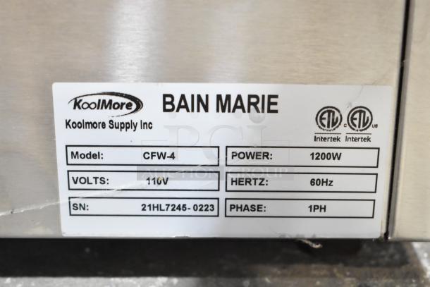 BRAND NEW SCRATCH AND DENT 2023 KoolMore VFW-4 Commercial Countertop Food Warmer, 110V, 1 Phase. Model shown: CFW-4.