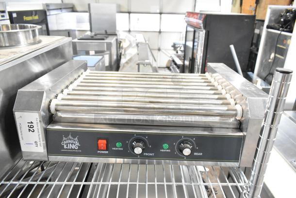 2021 Carnival King 382HDRG24 commercial hot dog roller, 120V, countertop model. Good condition, adjustable heat controls.
