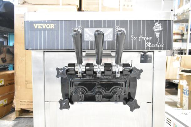 Vevor YKF-8218T soft serve ice cream machine, commercial, countertop, 2 flavors, twist option, 110V, excellent condition.